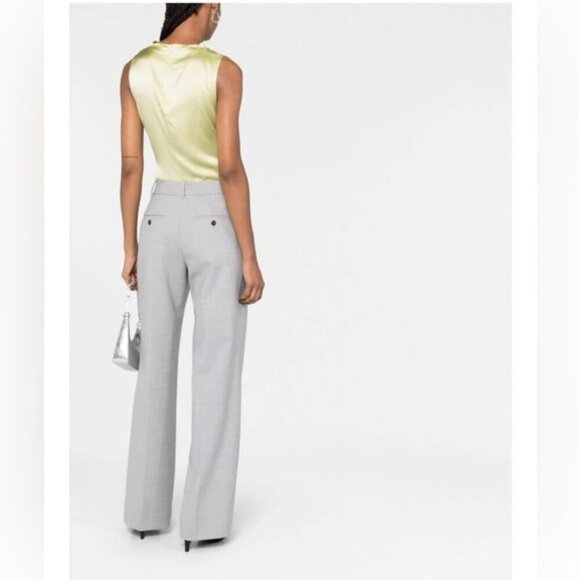 NEW WITH TAG Helmut Lang designer SILK Casual Tunic DRAPE cowlneck lime Top XS - Picture 9 of 10